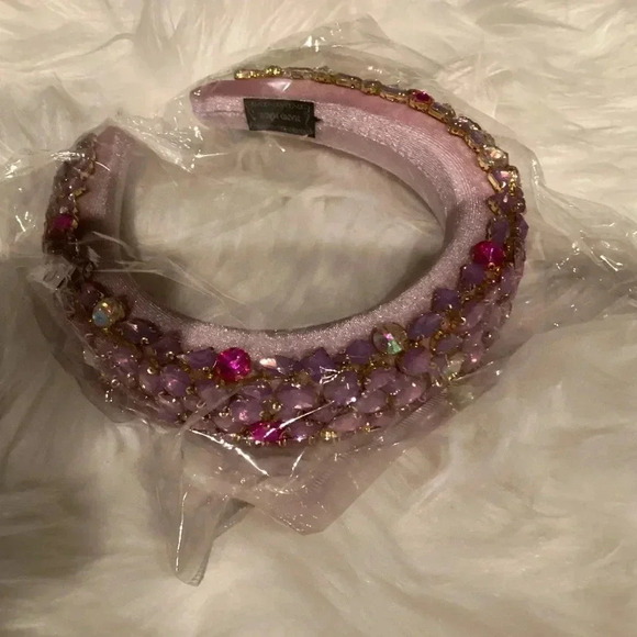 The Rhinestone Crystal Pink Padded Headband - Picture 3 of 3